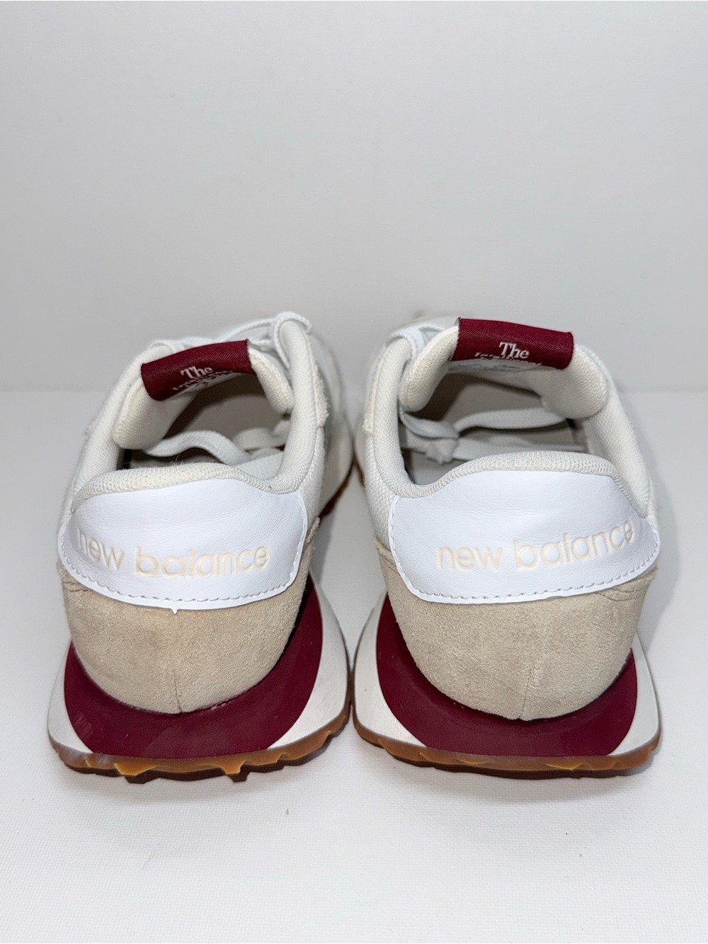 NEW BALANCE 237 Sneakers in Cream, Sage & Burgundy Accent - Picture 6 of 8